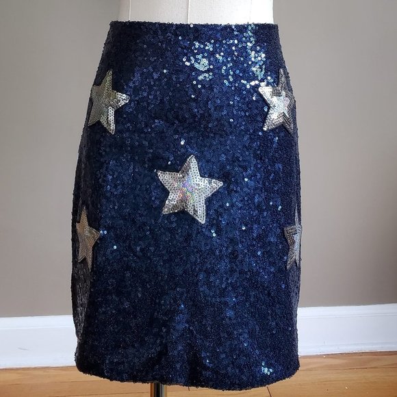 Boohoo Boutique Night sequin star mini skirt. Sz 4 - Picture 1 of 12